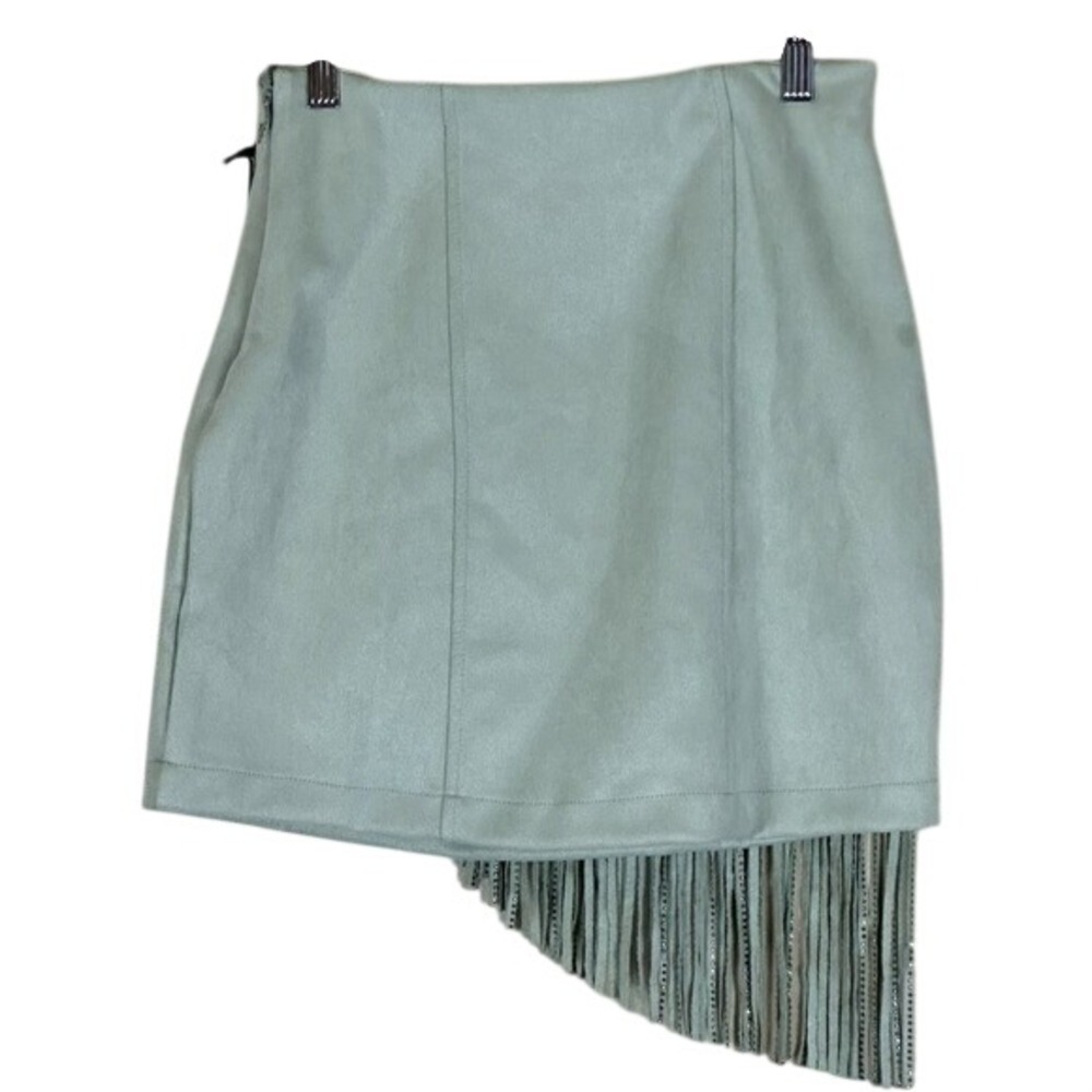 NWT Rock & Roll Studded Fringe Faux Suede Skirt Set Mint Western Cowgirl S/XS - Picture 8 of 9